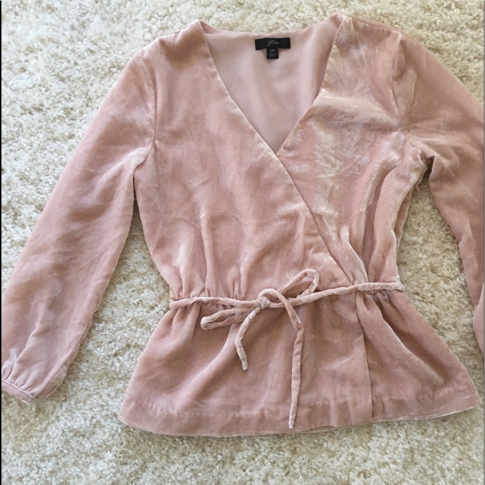 Jcrew pink velvet top